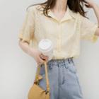 Short-sleeve Eyelet Shirt