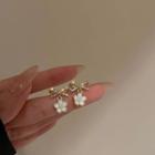 Bow Rhinestone Flower Alloy Dangle Earring 1 Pair - Gold - One Size