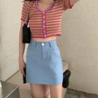 Plain Fitted Mini Skirt