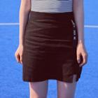Lettering-trim A-line Mini Skirt