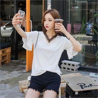 Heart-dangle Lace-layered Glittered Top