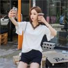 Heart-dangle Lace-layered Glittered Top