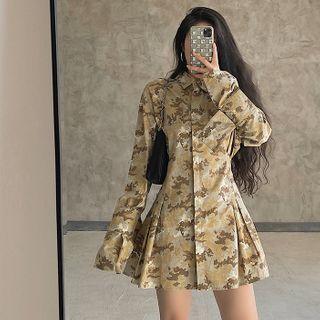 Long-sleeve Camouflage Flare Shirt