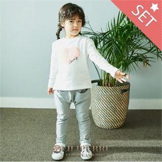 Set: Printed T-shirt + Dual-pocket Pants