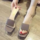 Transparent Block Heel Slippers