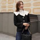 Contrast-collar Tweed Jacket
