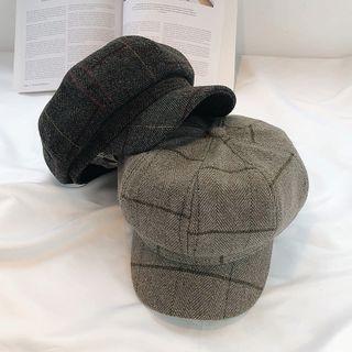 Herringbone Plaid Beret