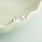 925 Sterling Silver Flower Stud Earring 1 Pair - S925 Silver - Silver - One Size