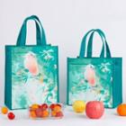 Set Of 2: Print Insulated Lunch Bag Bird - Green - S / L