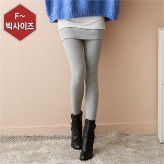 Brushed Fleece Inset Leggings Mini Skirt