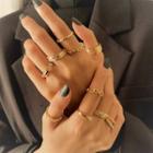 Set Of 11: Alloy Ring Set Of 11 - Gold - One Size