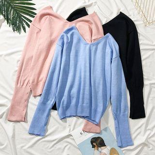 Wide V-neck Sweater