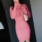 Double-breasted Sheath Knit Dress