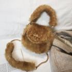 Furry Crossbody Bag Khaki - One Size