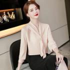 Long-sleeve Plain Blouse / Dress Pants / Midi Mermaid Skirt