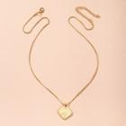 Embossed Pendant Alloy Necklace Gold - One Size