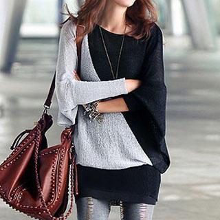 Bat-wing Colour Block Top