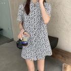Short-sleeve Floral Shirt Dress / Jumper Dress