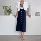 Button-up H-line Long Skirt