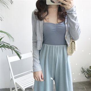 Spaghetti Strap Padded Top / Light Jacket