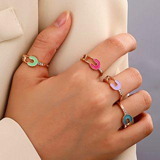 Safety Pin Glaze Alloy Ring