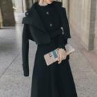 Set: Sleeveless Midi A-line Dress + Cropped Jacket