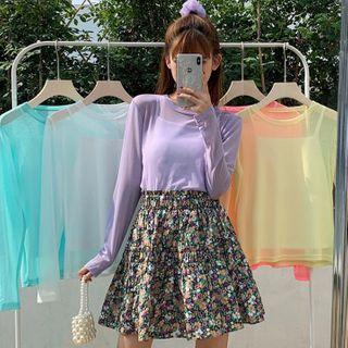 Plain T-shirt / Camisole Top / Floral Skirt / Set