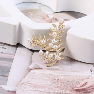 Faux Pearl Alloy Branches Brooch