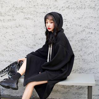 Brushed Fleece Lined Midi Hoodie Dress