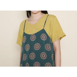 Short-sleeve V-neck Melange T-shirt