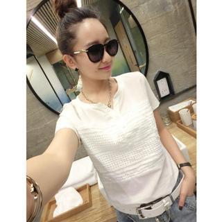 Short-sleeve Crochet Panel Top