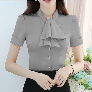 Short-sleeve Work Blouse / Fitted Skirt