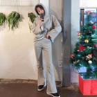 Training Set: Cotton Hoodie + Slit Boot-cut Pants