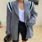 Single-breasted Colored-stripe Blazer