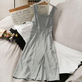 Plain Split A-line Dress