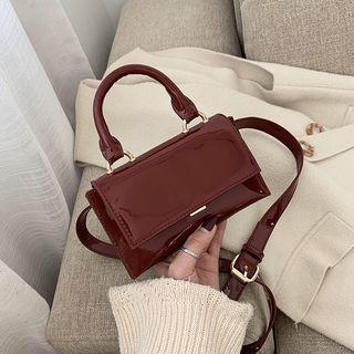 Patent Top Handle Crossbody Bag