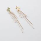 Alloy Flower Faux Crystal Fringed Earring 1 Pair - As Shown In Figure - One Size