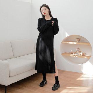 H-line Long Rib-knit Dress