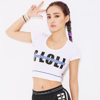 Sports Letter Cropped Short-sleeve Top
