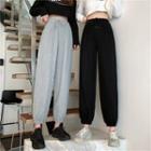 Plain High-waist Sports Pants