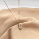 Faux Crystal Drop Pendant Necklace 1 Pair - White & Gold - One Size