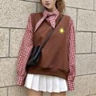 Plaid Shirt / Printed Vest