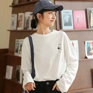 Long-sleeve Volume Print T-shirt