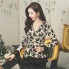 Floral Patterned Peplum Top