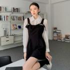 Plain Shirt / Suspender A-line Dress