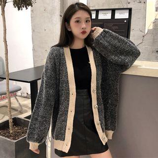 Contrast Trim Loose-fit Cardigan