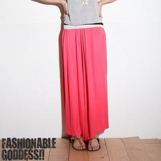 Tie-waist Wide Pants Cherry Pink - One Size
