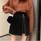 Zip Detail A-line Mini Skirt