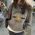 Varsity Lettered Sweatshirt Khaki - One Size