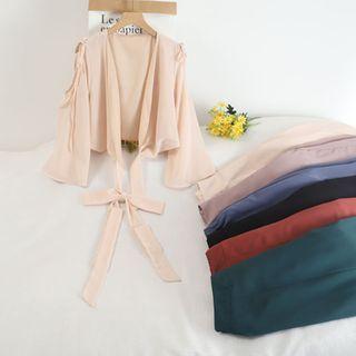 Tie-front Chiffon Light Jacket